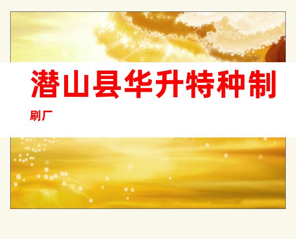 潜山县华升特种制刷厂